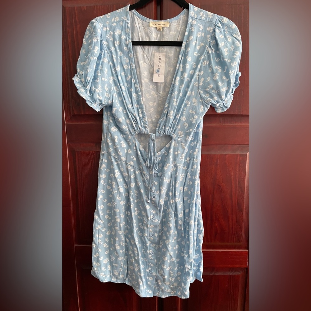 PacSun Tie Front Flower Mini Dress